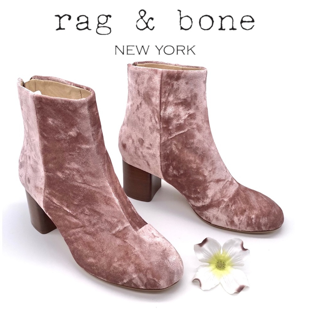 🧣HP🧣NIB Rag & Bone Drea Boot In Mauve Velvet, 36/6 - Picture 8 of 16